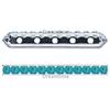 SWAROVSKI 77725 Rondelle Spacer Bars 4 Hole Carribean Blue Opal/Silver